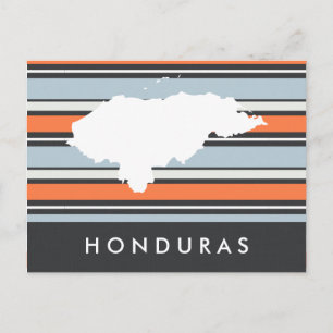 Cartão Postal Mapa das Honduras: Tiras Modernas