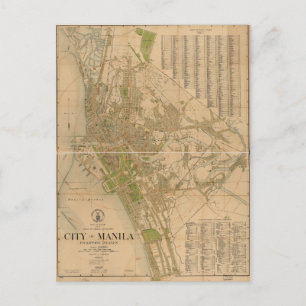 Cartão Postal Mapa das Ilhas de Manila, Filipinas (1920)