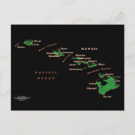 Cartão Postal mapa das ilhas havaianas