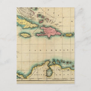 Cartão Postal Mapa Das Índias Ocidentais
