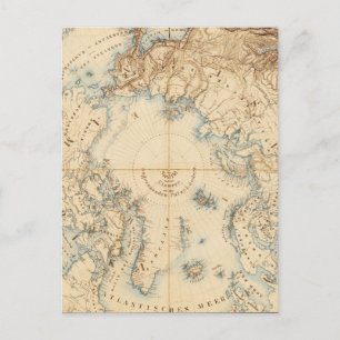 Cartão Postal Mapa das regiões árcticas e adjacentes (1855)