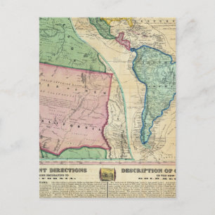 Cartão Postal Mapa das Regiões Douradas da Califórnia