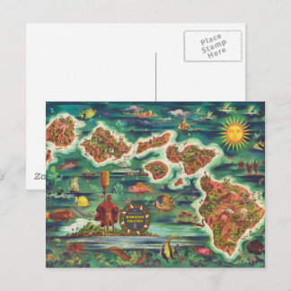 Cartão Postal Mapa de 1950 da pintura a óleo de Joseph Feher no 