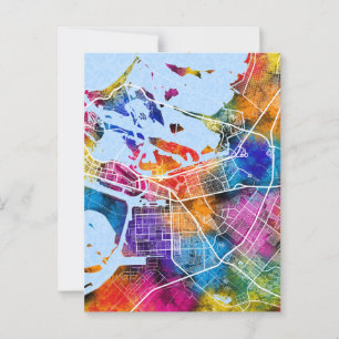 Cartão Postal Mapa de Abu Dhabi Emiratos Árabes Unidos