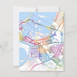 Cartão Postal Mapa de Abu Dhabi Emiratos Árabes Unidos