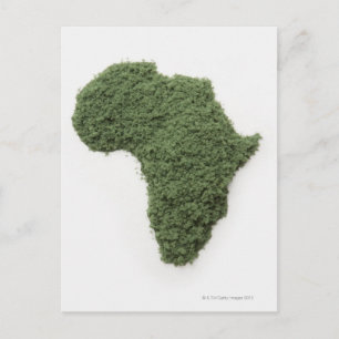 Cartão Postal Mapa de África feito de grama