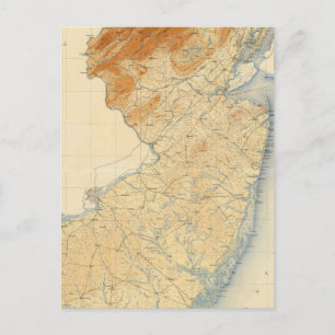 Cartão Postal Mapa de Alivios de Nova Jersey