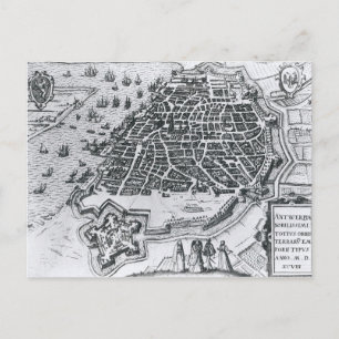 Cartão Postal Mapa de Antuérpia, 1598