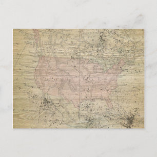 Cartão Postal Mapa de aparência de madeira enroscada pela Vintag