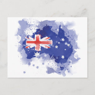 Cartão Postal Mapa de Aquarela da Austrália