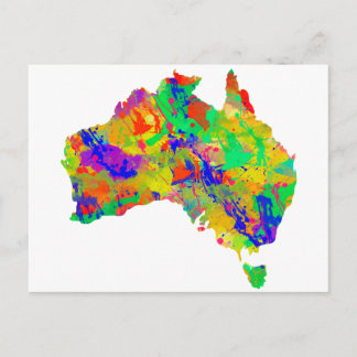 Cartão Postal Mapa de Aquarela da Austrália