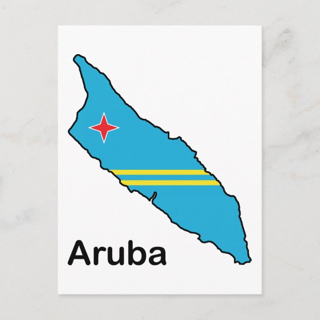 Cartão Postal Mapa de Aruba (Frente)