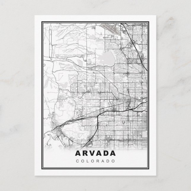 Cartão Postal Mapa de Arvada (Frente)