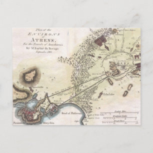 Cartão Postal Mapa de Atenas (1784)