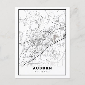 Cartão Postal Mapa de Auburn