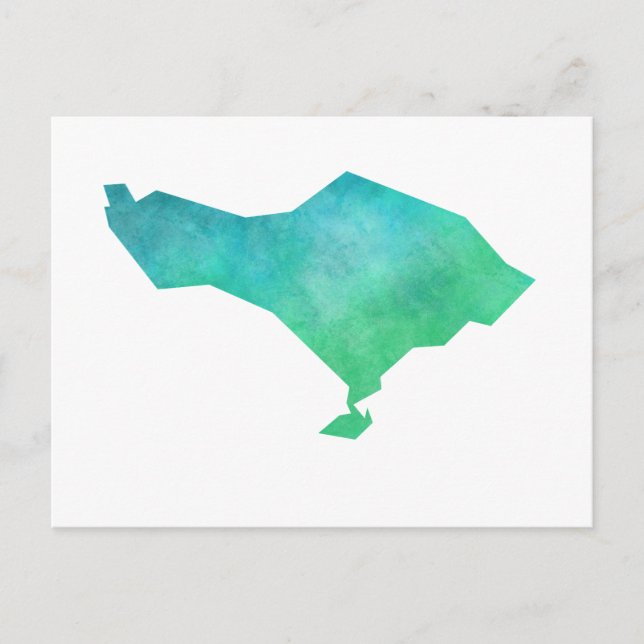 Cartão Postal Mapa de Bali (Frente)