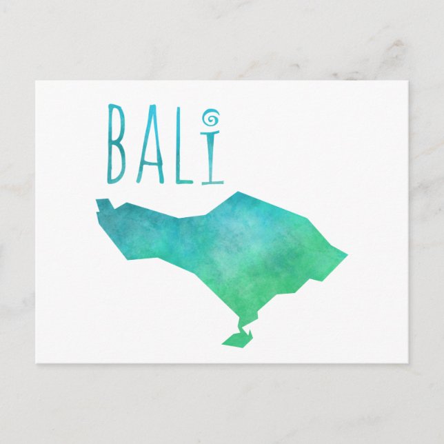 Cartão Postal Mapa de Bali (Frente)