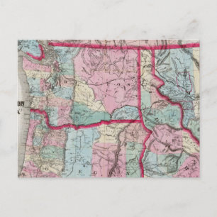 Cartão Postal Mapa de Bancroft em Oregon, Washington, Idaho