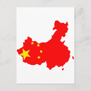 Cartão Postal Mapa de bandeira da China