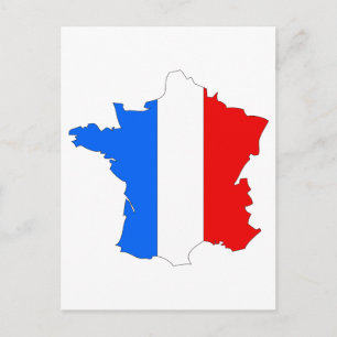 Cartão Postal Mapa de bandeira da França