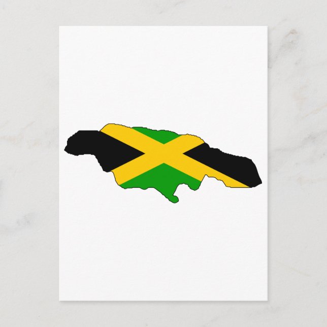 Cartão Postal mapa de bandeira da Jamaica (Frente)