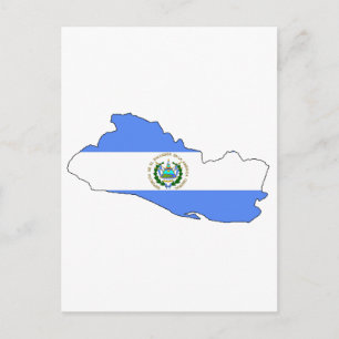 Cartão Postal Mapa de bandeira de El Salvador