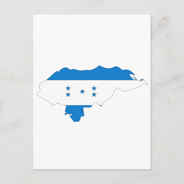 Cartão Postal Mapa de bandeira de Honduras (Frente)