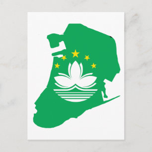 Cartão Postal Mapa de bandeira de Macau