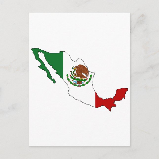 Cartão Postal Mapa de bandeira do México (Frente)