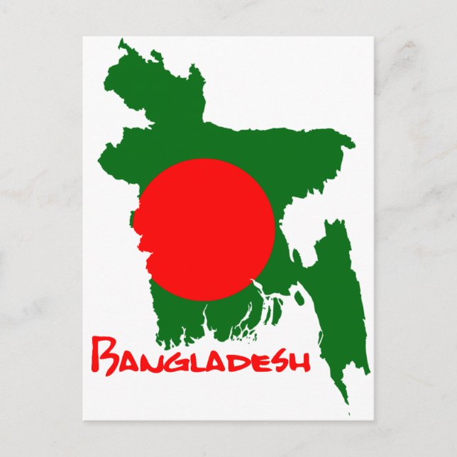 Cartão Postal Mapa de Bangladesh (Frente)