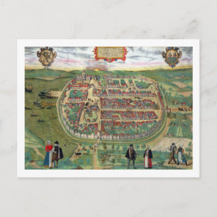 Cartão Postal Mapa de Barth, de Civitates Orbis Terrarum, por G
