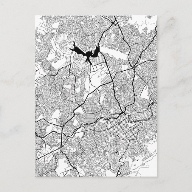 Cartão Postal Mapa de Belo Horizonte Brasil (Frente)