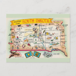 Cartão Postal Mapa de Boas-Vindas a Dakota do Sul