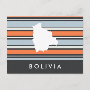 Cartão Postal Mapa de Bolívia: Listras modernas