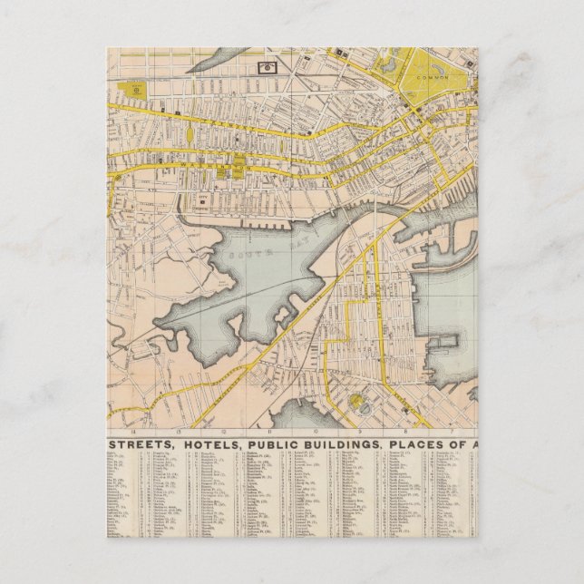 Cartão Postal Mapa De Boston (Frente)