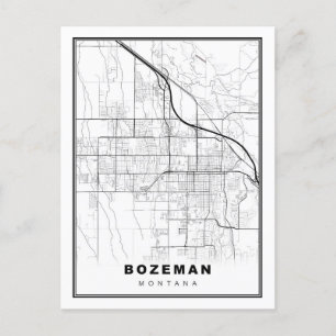 Cartão Postal Mapa de Bozeman