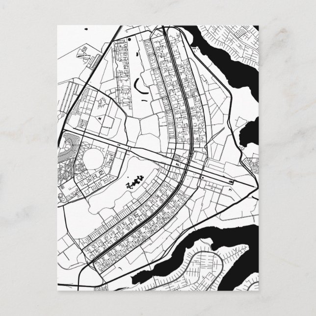 Cartão Postal Mapa de Brasília Brasil (Frente)