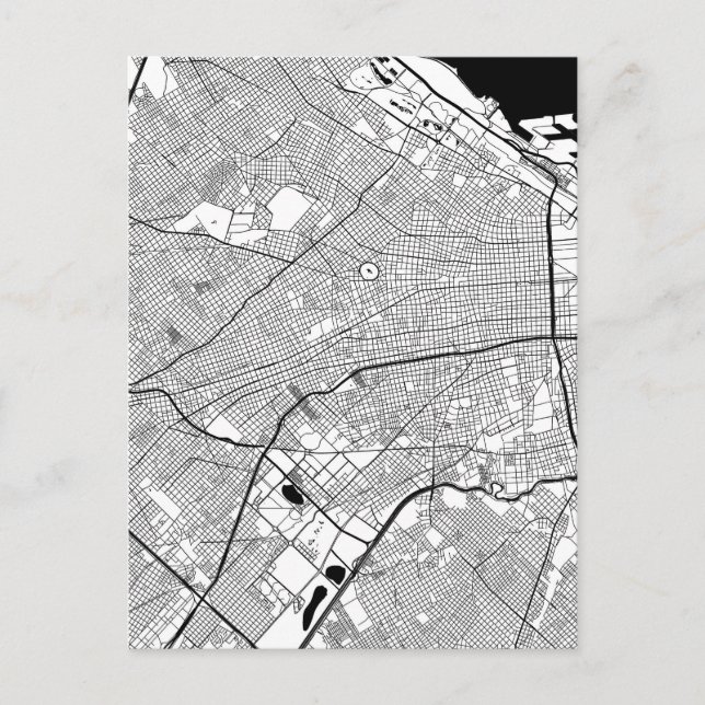 Cartão Postal Mapa de Buenos Aires Argentina (Frente)