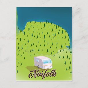 Cartão Postal Mapa de Caravanas de Norfolk
