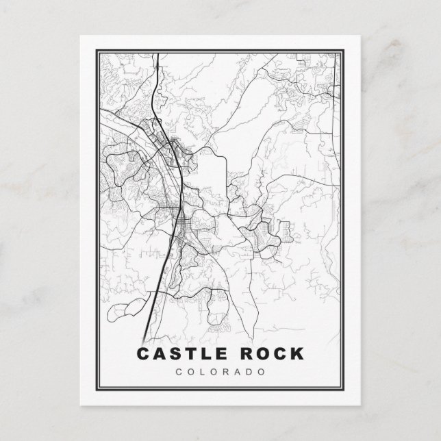 Cartão Postal Mapa de Castle Rock (Frente)