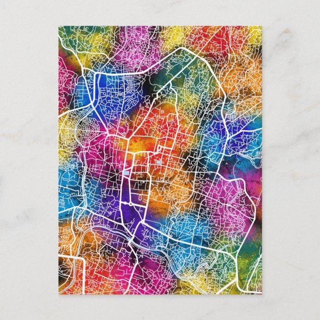 Cartão Postal Mapa de Catmandu Nepal (Frente)