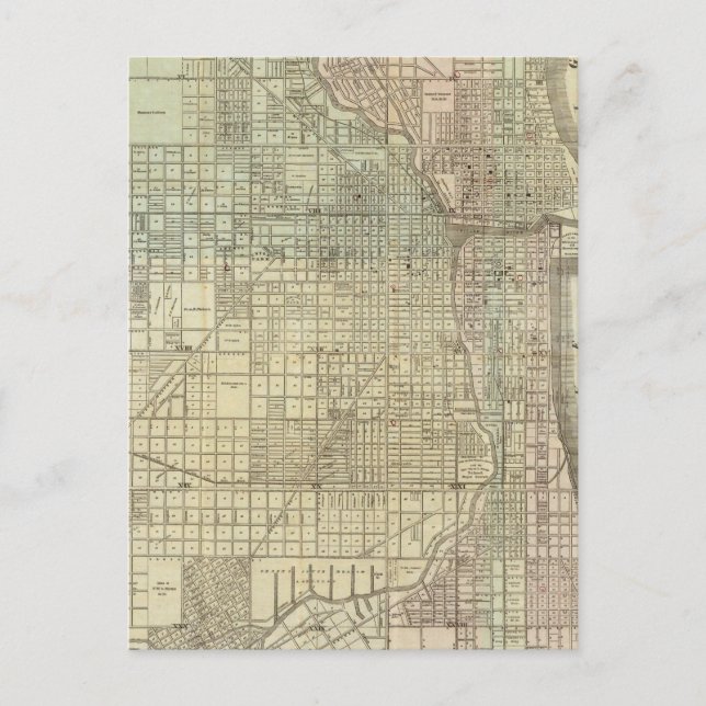 Cartão Postal Mapa De Chicago (Frente)