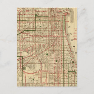 Cartão Postal Mapa de Chicago de Blanchard