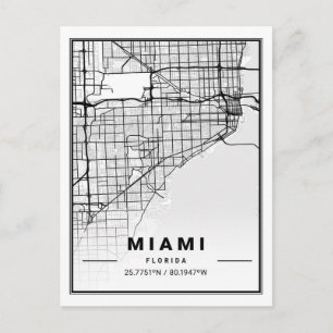 Cartão Postal Mapa de Cidade Viagem nos Estados Unidos, na Flór