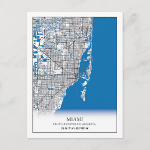 Cartão Postal Mapa de Cidade Viagem nos Estados Unidos, na Flór