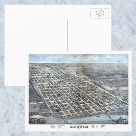 Cartão Postal Mapa de cidades aéreas antigas de Austin, Texas, 1