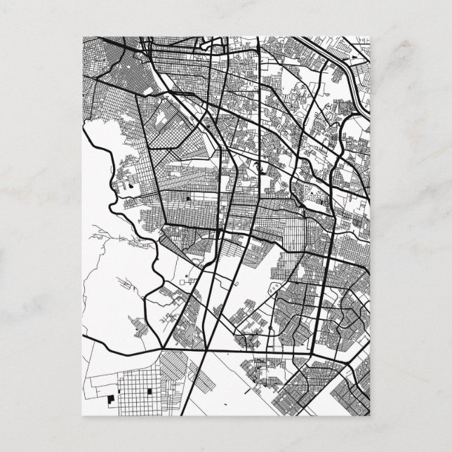 Cartão Postal Mapa de Ciudad Juárez México (Frente)