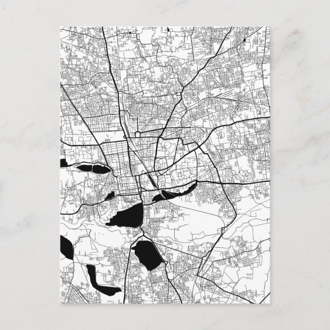 Cartão Postal Mapa de Coimbatore Tamil Nadu (Frente)