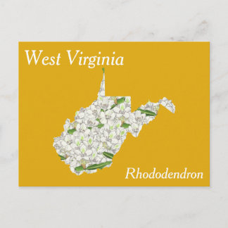 Cartão Postal Mapa de Colagem de Flores do Estado da Virgínia Oc