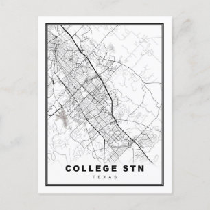 Cartão Postal Mapa de College Station